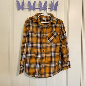 Member’s Mark boy’s yellow & blue plaid flannel shirt‎ — size 8